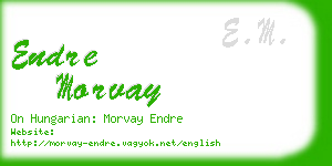 endre morvay business card